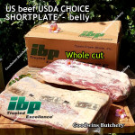 Beef belly samcan SHORTPLATE USDA US CHOICE frozen portioned cuts STANDARD 30-40% FAT +/- 1kg/pc price/kg (any brand in stock)
